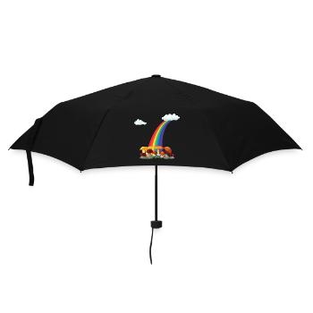 mushroom picking autumn rainbow mushroom picker - Umbrella (small) - black - Front