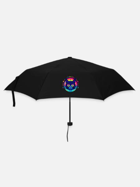 Flat Icon Cat Rainbow - Umbrella (small) - black