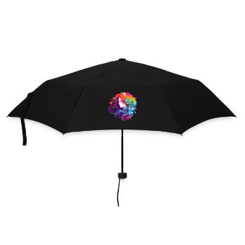 Blumen Mädchen Regenbogen - Regenschirm (klein) - Schwarz - Vorne