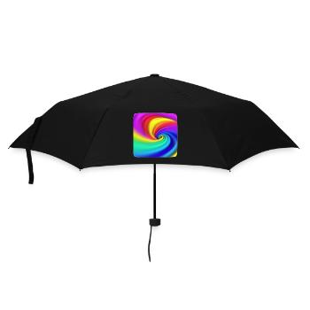 Regenbogenwirbel Farbenspiel - Regenschirm (klein) - Schwarz - Vorne