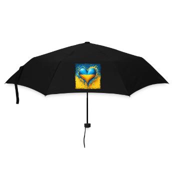 Ukraine Heart Flag Water Drop Design - Umbrella (small) - black - Front