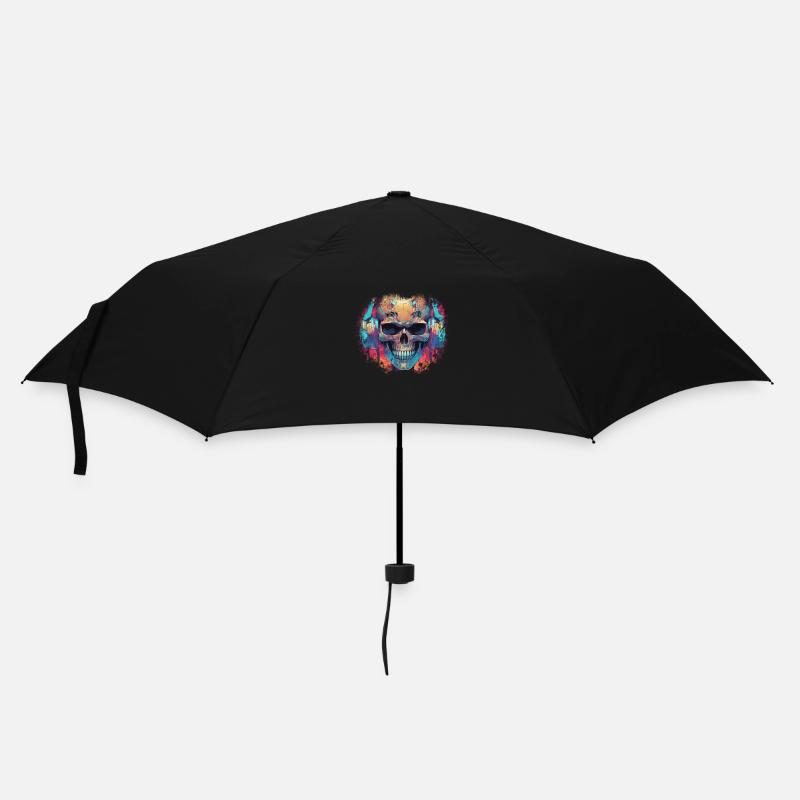 Cyberpunk Skull // TechSkull Matrix - Umbrella (small) - black
