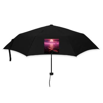 Coucher de soleil rétro - Parapluie standard - noir - Devant