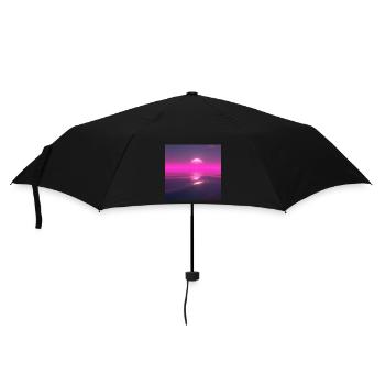 Coucher de soleil rétro - Parapluie standard - noir - Devant