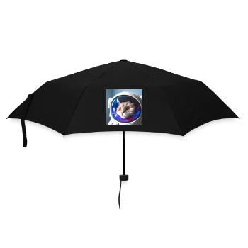 Cat in space - Umbrella (small) - black - Front