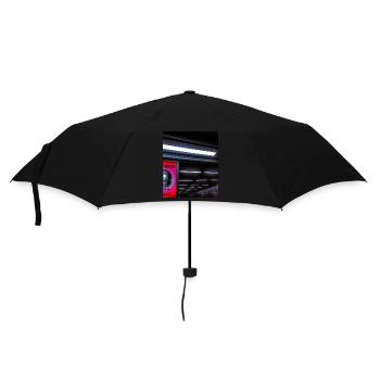 Futuristic cyborg in subway station - Umbrella (small) - black - Front
