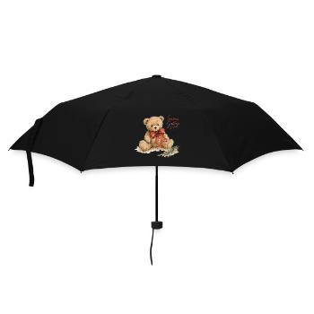 Aquarell Weihnachtsteddybär - Regenschirm (klein) - Schwarz - Vorne