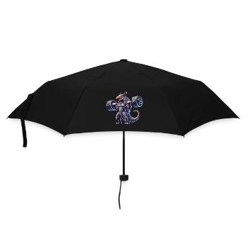 Funny Armadillo Fitness Weightlifting Gym - Umbrella (small) - black - Front