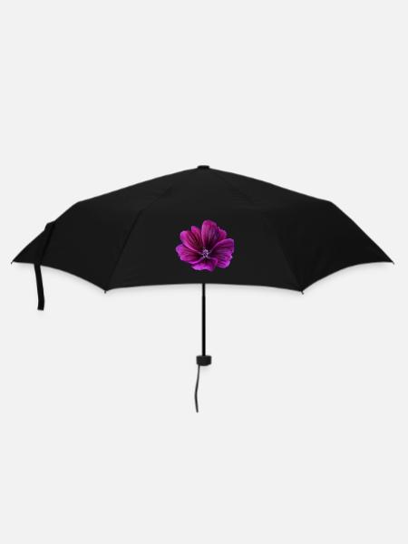 Malve violette Blüte - Regenschirm (klein) - Schwarz