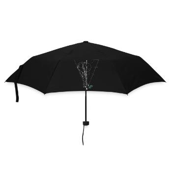 Elefant feine Linie - Regenschirm (klein) - Schwarz - Vorne