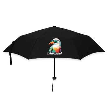 Aquitaine Urlaub coole bunte Möwe mit Sonnenbrille - Regenschirm (klein) - Schwarz - Vorne