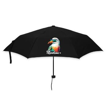 Usedom Urlaub coole bunte Möwe mit Sonnenbrille - Regenschirm (klein) - Schwarz - Vorne