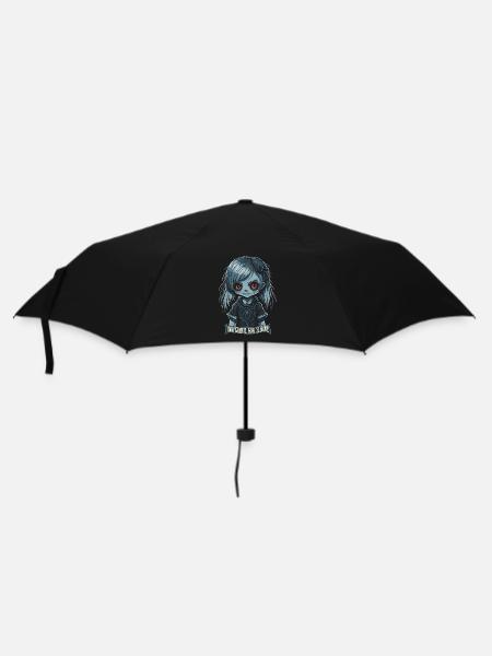 Gothic Schulmädchen Too Ghoul for School - Regenschirm (klein) - Schwarz