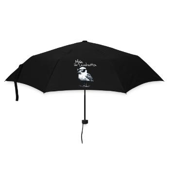 Moin ihr Landratten Lustiger Möwe Spruch - Regenschirm (klein) - Schwarz - Vorne