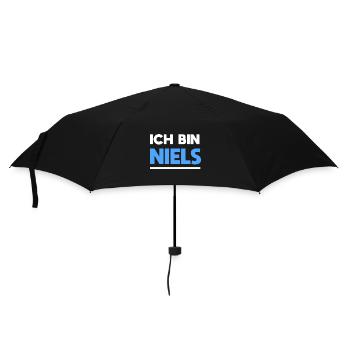 Niels Name Spruch für stolze Niels - Regenschirm (klein) - Schwarz - Vorne