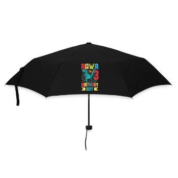 Birthday Trex Dinosaur 3rd Birthday Boy - Umbrella (small) - black - Front