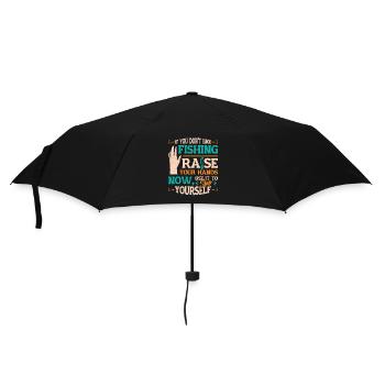 Funny fishing saying Fischer - Umbrella (small) - black - Front