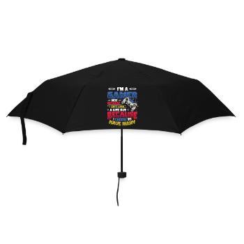 Gamers Have Many Lives Video Games Boys Play - Umbrella (small) - black - Front