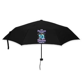 This mermaid is now 10, double digits - Umbrella (small) - black - Front