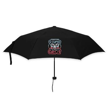 Ich Kann Dummheit Nicht Beheben - Regenschirm (klein) - Schwarz - Vorne