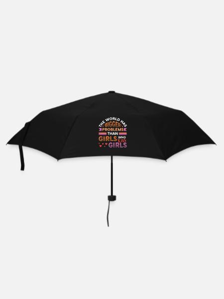 Des problèmes plus importants que les filles, embrasser les filles - Parapluie standard - noir