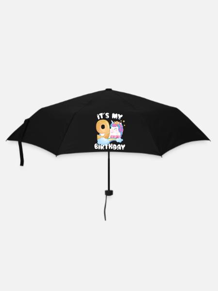 C’est ma fille d’anniversaire, l’anniversaire de la licorne 9 ans - Parapluie standard - noir