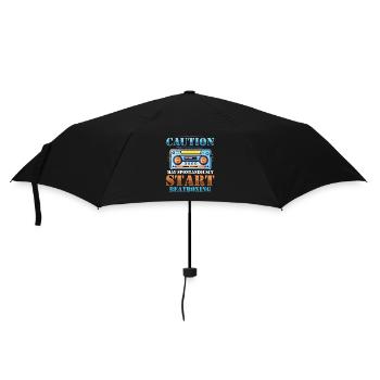 Caution can spontaneously start beatboxing - Umbrella (small) - black - Front