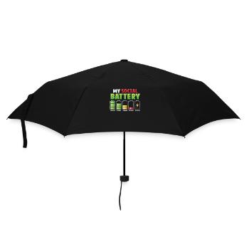 Meine Sozialbatterie - Asozialer Introvertierter - Regenschirm (klein) - Schwarz - Vorne