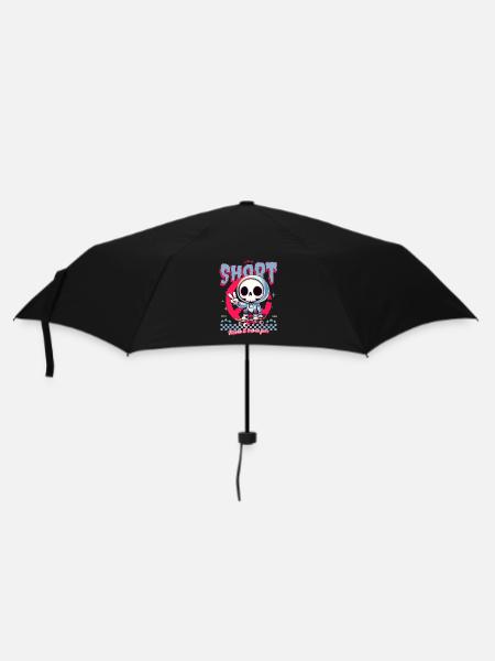 Life is short Make it more fun - Regenschirm (klein) - Schwarz
