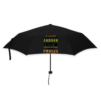 Travailler Jardin Poules Jardinier Humour Cadeau - Parapluie standard - noir - Devant