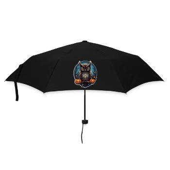 Eule Halloween - Regenschirm (klein) - Schwarz - Vorne