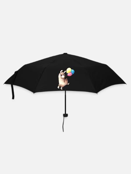 Birthday Alpaca - Umbrella (small) - black