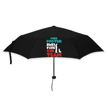 Pfoten Team Hund Hunde Hundesport Geschenk Tiere - Regenschirm (klein) - Schwarz - Vorne