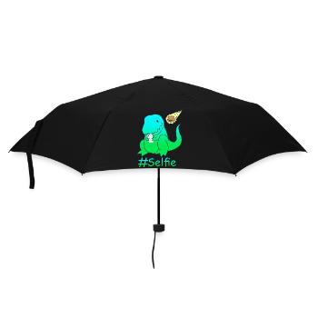 Dinosaure selfie drôle - Parapluie standard - noir - Devant