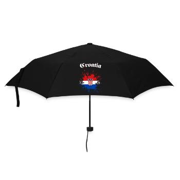 Kroatien Splatter Croatia - Regenschirm (klein) - Schwarz - Vorne