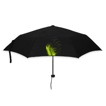 Plume abstraite / ligne / vert / motif - Parapluie standard - noir - Devant