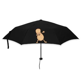 Erdnuss - Dab, dabbing, dabben, tanzen - Regenschirm (klein) - Schwarz - Vorne