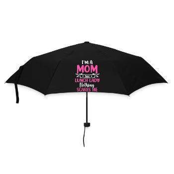 Womens I'm A Mom And A Lunch Lady Nothing Scares - Umbrella (small) - black - Front