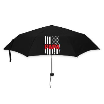 Papa US Vintage Flag Veteran Military Dad Fathers - Umbrella (small) - black - Front