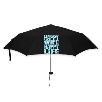 Happy wife happy life - Umbrella (small) - black - Front