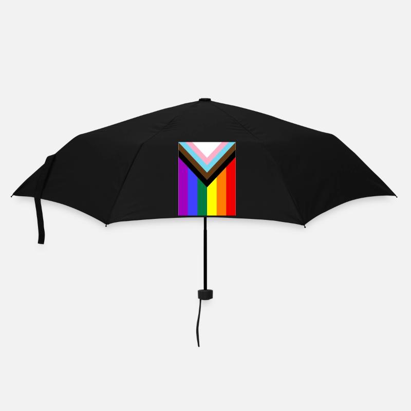 Regenbogen Pride Flagge - Regenschirm (klein) - Schwarz