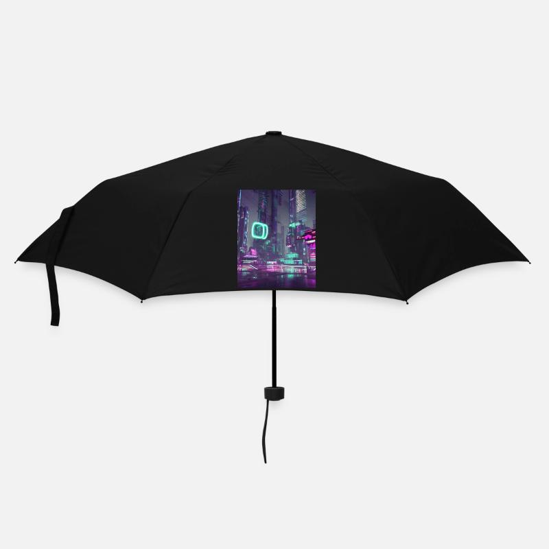 Futuristic city - Umbrella (small) - black