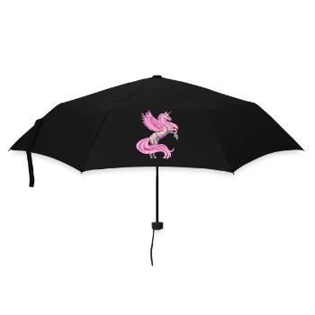 Zauberhaftes Einhorn in rosa - Regenschirm (klein) - Schwarz - Vorne