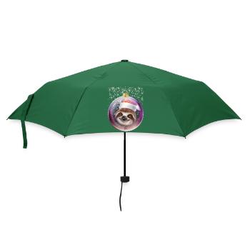 Chemise de Noël paresseuse Neige de Noël - Parapluie standard - vert bouteille - Devant
