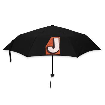 Retro letter J - Umbrella (small) - black - Front
