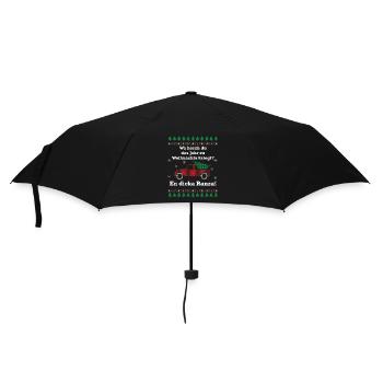 Wa hosch du des Johr zu Weihnachta kriegt? - Regenschirm (klein) - Schwarz - Vorne