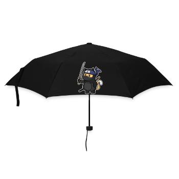Humor Cute Cat Kawaii Chibi as Ninja Cat - Umbrella (small) - black - Front