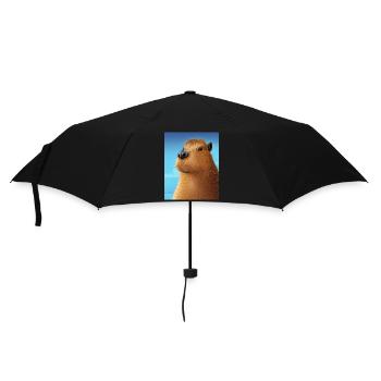 Cooles Comic-Porträt von Capybara - Regenschirm (klein) - Schwarz - Vorne