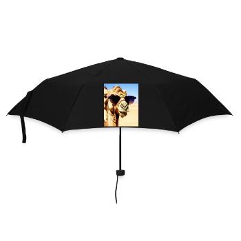 Coole Kamelurlaub Selfie Wüste Sonnenbrille Comic - Regenschirm (klein) - Schwarz - Vorne
