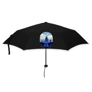 Futuristic landscape - Umbrella (small) - black - Front